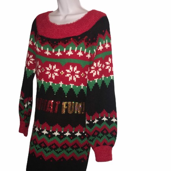 NWT It's Our Time Oh What Fun Christmas Tunic XS - Picture 3 of 8